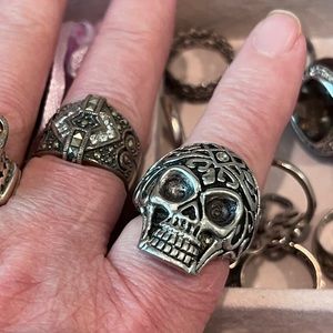 Vintage Silver Skull Statement Ring